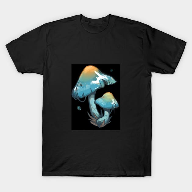 Elegant Blue Webcap mushroom T-Shirt by toothy.crow